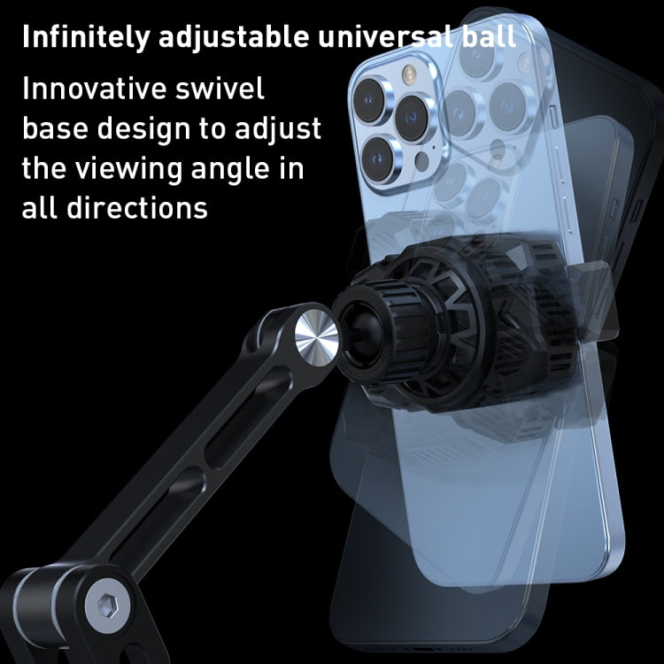 R-JUST HZ43 Cooling Rotating Live Phone Holder(Black) - Desktop Holder by R-JUST | Online Shopping South Africa | PMC TechLife | Buy Now Pay Later Mobicred