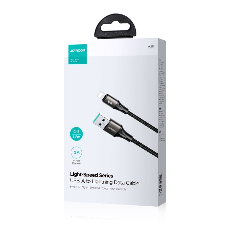 JOYROOM SA25-AL3 3A USB to 8 Pin Fast Charge Data Cable, Length:1.2m(Black) - Normal Style Cable by JOYROOM | Online Shopping South Africa | PMC TechLife