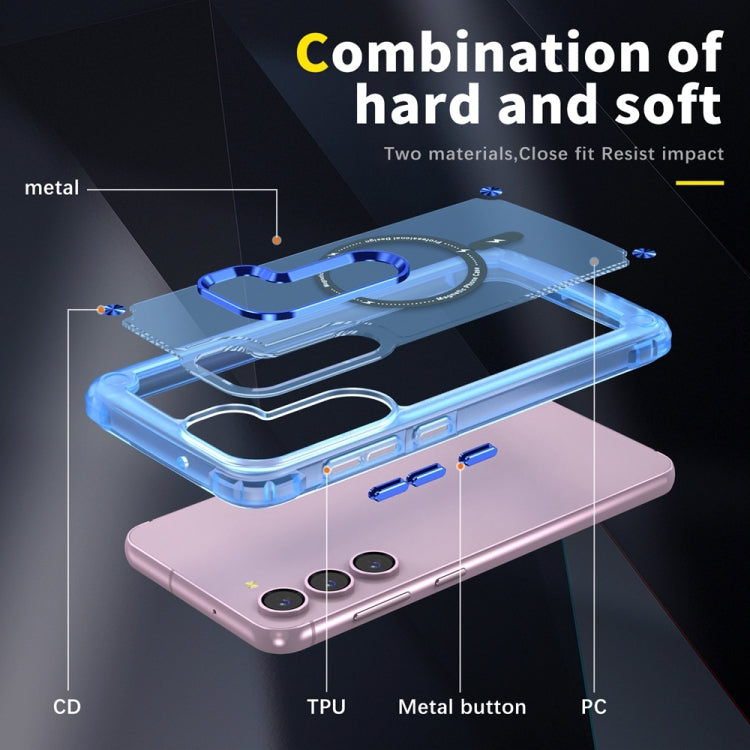 For Samsung Galaxy S22+ 5G Skin Feel TPU + PC MagSafe Magnetic Phone Case(Transparent Blue)