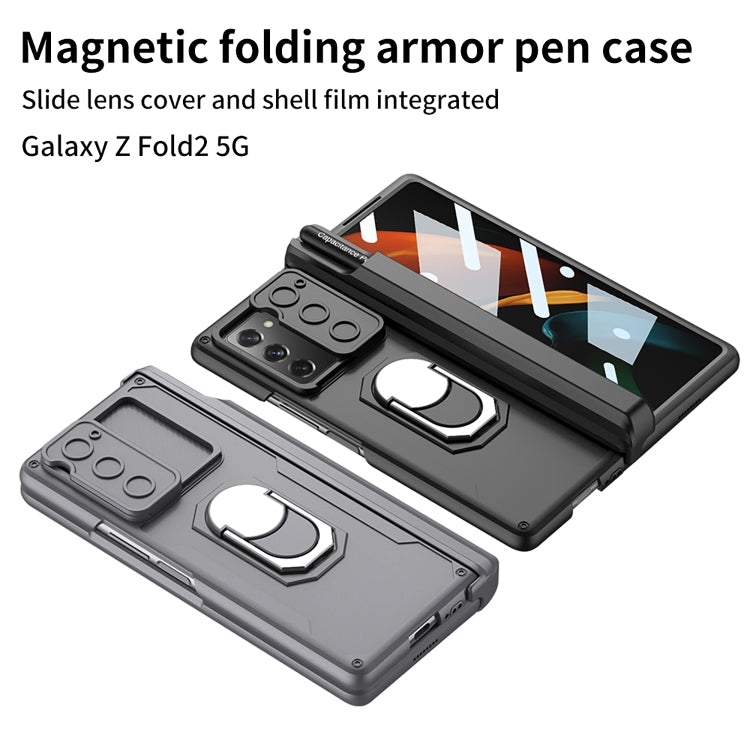 For Samsung Galaxy Z Fold2 GKK Integrated Folding Armored Shell PC Phone Case with Pen Box(Green)