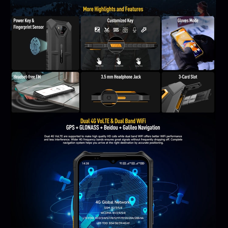 Ulefone Armor X13, 6GB+64GB, IP68/IP69K Rugged Phone, 6.52 inch Android 13 MediaTek Helio G36 Octa Core, Network: 4G, NFC, OTG(Some Orange) - free shipping - PMC Jewellery - Order now!
