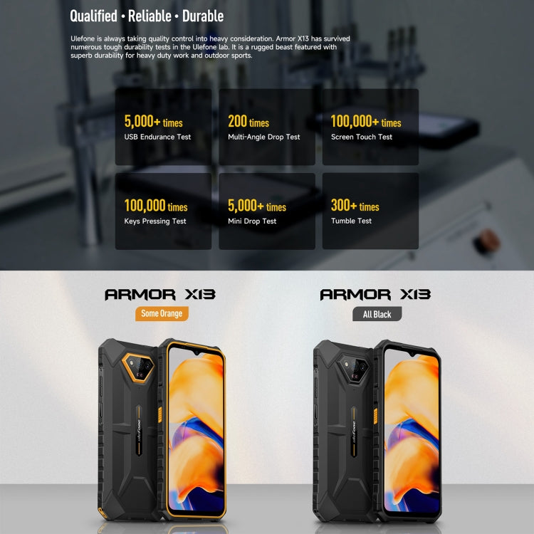 Ulefone Armor X13, 6GB+64GB, IP68/IP69K Rugged Phone, 6.52 inch Android 13 MediaTek Helio G36 Octa Core, Network: 4G, NFC, OTG(Some Orange) - free shipping - PMC Jewellery - Order now!