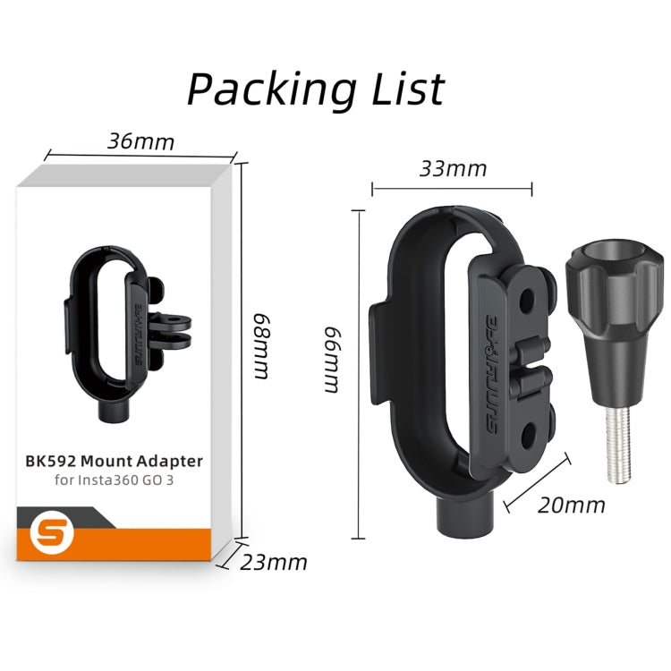 For Insta360 Go 3 Sunnylife IST-BK592 Mount Adapter Protective Frame Cage Mounting Brackets Housing Case(Black) - free shipping - PMC TechLife - Order now!