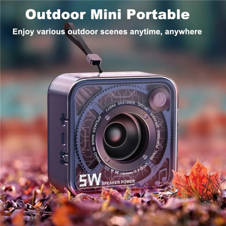 T&G DW12 Portable Mini Wireless Bluetooth Speaker Transparent Subwoofer Support TF Card(Pink)