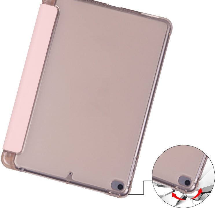 For iPad Mini 5 / Mini 4 3-folding Horizontal Flip PU Leather + Shockproof TPU Case with Holder & Pen Slot(Pink)