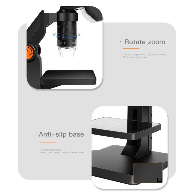 P110 50X-1000X Desktop Electronic Digital Microscope with 4.3 inch Screen - free shipping - PMC TechLife - Order now!