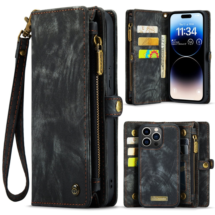 For iPhone 15 Pro CaseMe 008 Detachable Multifunctional Leather Phone Case(Black)