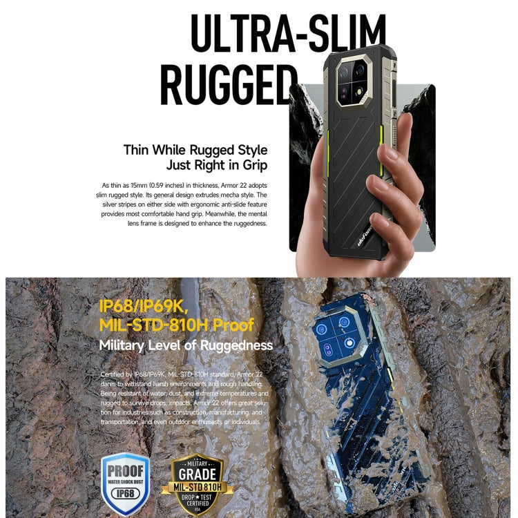 Ulefone Armor 22, 8GB+128GB, IP68/IP69K Rugged Phone, 6.58 inch Android 13 MediaTek Helio G96 Octa Core, Network: 4G, NFC, OTG(Some Green) - free shipping - PMC Jewellery - Order now!