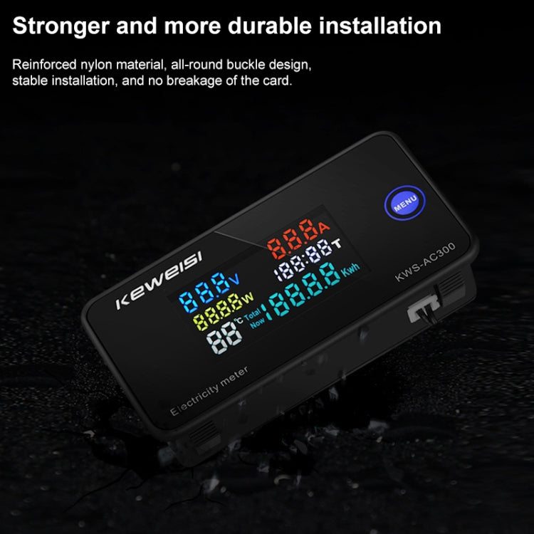 KWS-AC300-20A 50-300V AC Digital Current Voltmeter(Black)