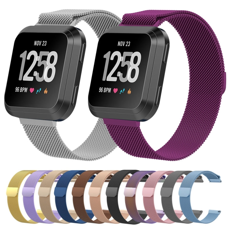 For Fitbit Versa 2 / Fitbit Versa / Fitbit Versa Lite Milanese Watch Band,, Small Size: 2.3x22.5cm(Rose Gold)