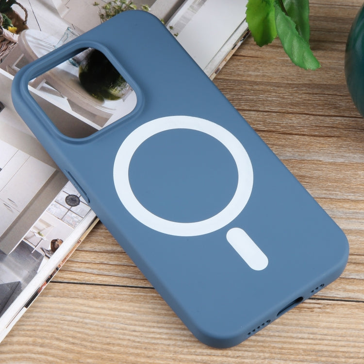 For iPhone 11 Pro MagSafe Liquid Silicone Phone Case(Blue)