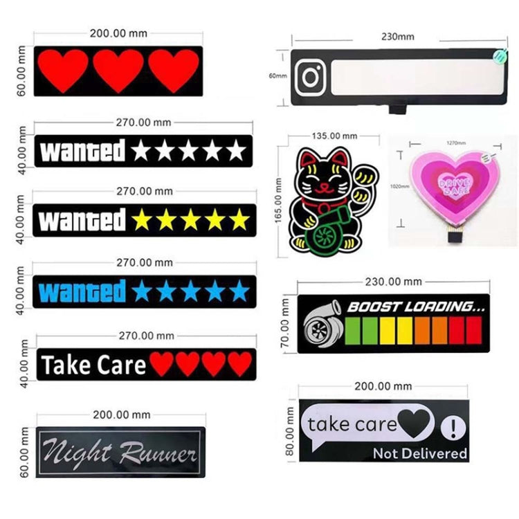 EL Luminous Car Stickers Cold Light Car Stickers Car Luminous Pattern Decoration(Wanted Blue)