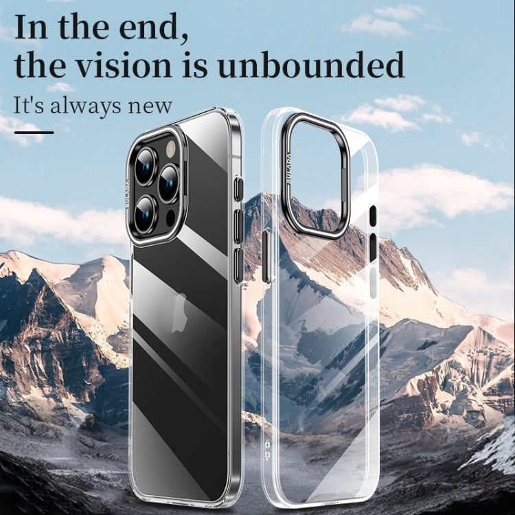 For iPhone 15 Pro Max SULADA PC + Aluminum Alloy Lens Holder Phone Case(Silver)