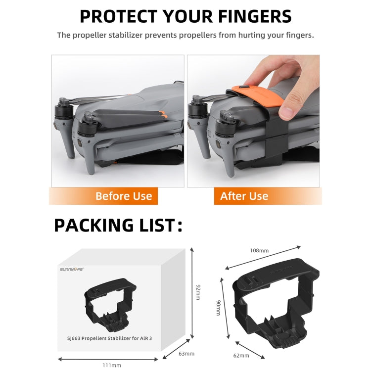 For DJI Air 3S / Air 3 Sunnylife SJ663 Blade Holder Fixed Propeller Fixer Guard(Orange) - Other by Sunnylife | Online Shopping South Africa | PMC TechLife | Buy Now Pay Later Mobicred