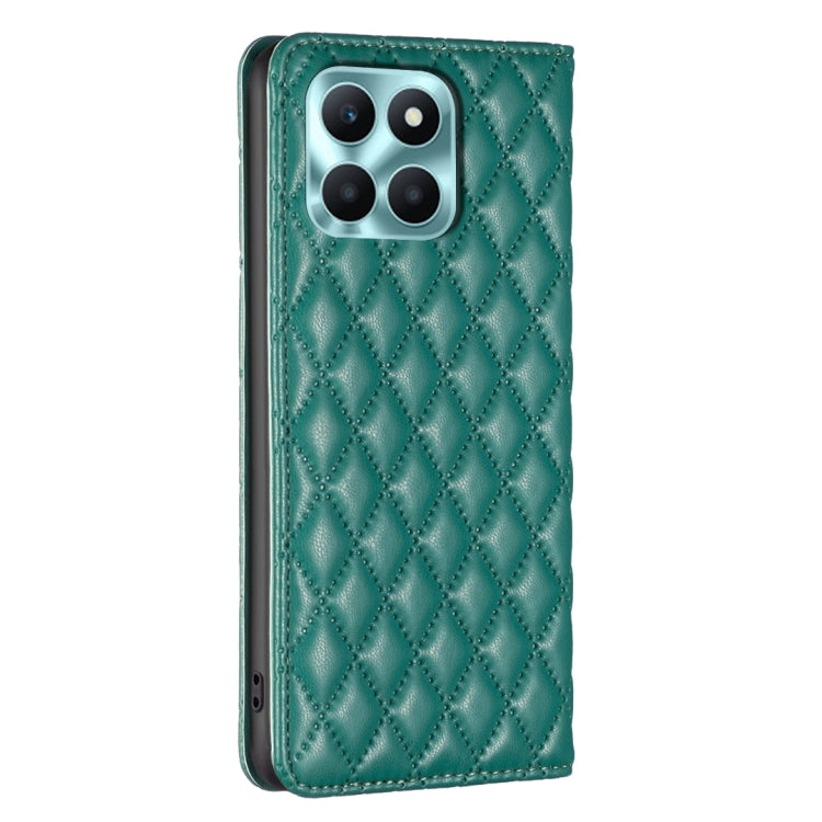 For Honor X6a Diamond Lattice Magnetic Leather Flip Phone Case(Green)