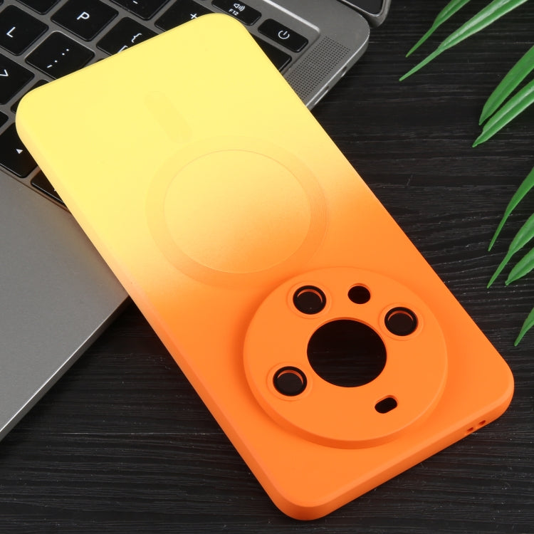 For Huawei Mate 60 Liquid TPU Silicone Gradient MagSafe Phone Case(Orange Yellow) - free shipping - PMC TechLife - Order now!