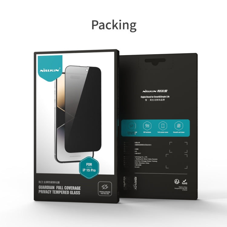 For iPhone 15 Pro NILLKIN Guardian Full Coverage Privacy Tempered Glass Film