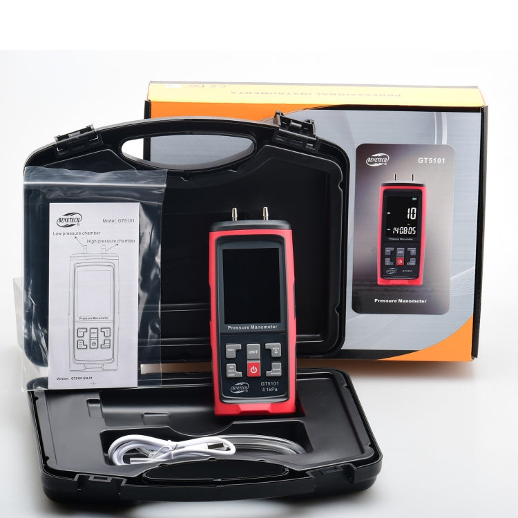BENETECH GT5101 LCD Display Differential Pressure Meter, Specification:4KPa - free shipping - PMC TechLife - Order now!