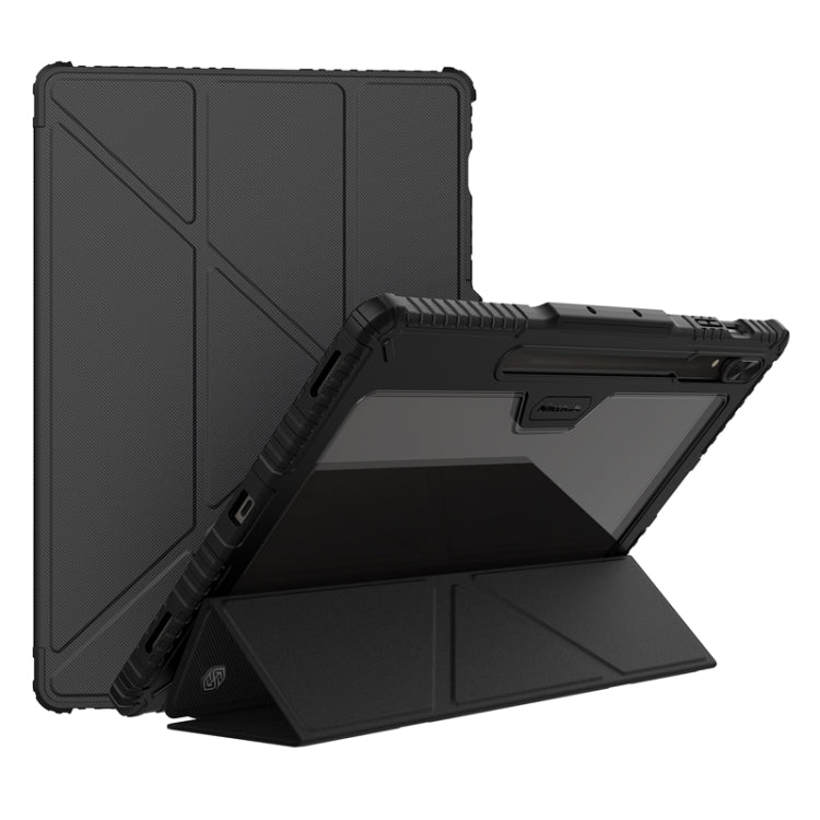 For Samsung Galaxy Tab S9 Ultra NILLKIN Bumper Pro Multi-angle Folding Style Tablet Leather Case(Black)