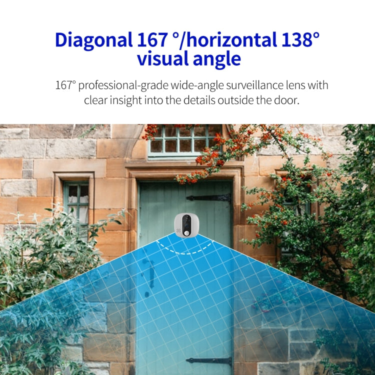 ESCAM C85 1080P 4.3 inch Smart WIFI Digital Door Viewer Supports Wide-Angle PIR & Night Vision & Dingdong Photo(White) - free shipping - PMC Jewellery - Order now!