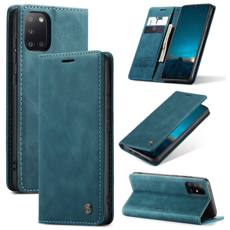 For Samsung Galaxy A31 CaseMe-013 Multifunctional Retro Frosted Horizontal Flip Leather Case with Card Slot & Holder & Wallet(Blue) - Galaxy Phone Cases by CaseMe | Online Shopping South Africa | PMC Jewellery | Buy Now Pay Later Mobicred