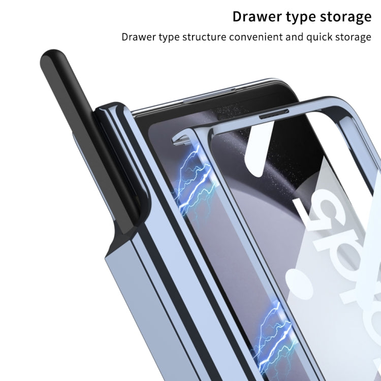 For Samsung Galaxy Z Fold5 GKK Integrated Push Lens Window PC Phone Case(Silver)