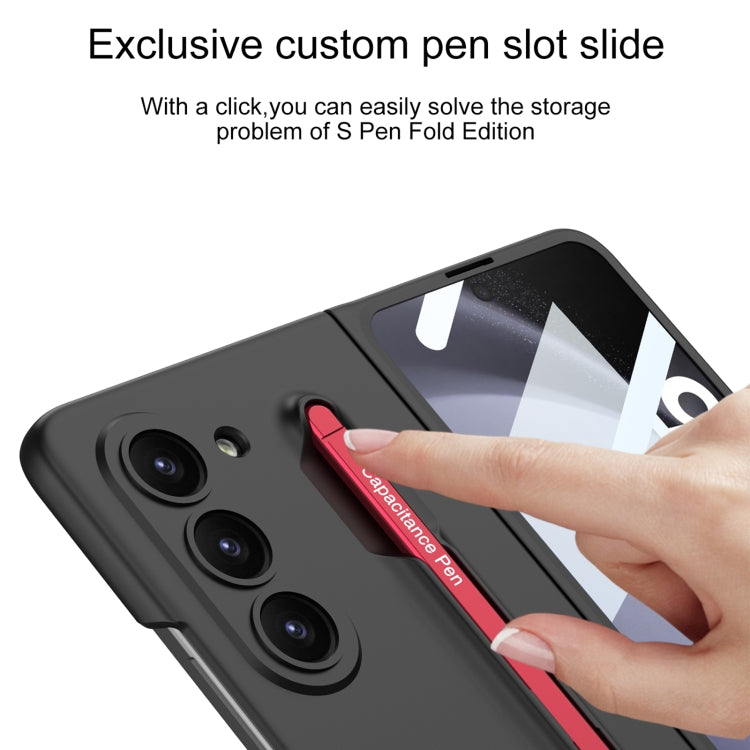 For Samsung Galaxy Z Fold5 5G GKK Integrated Ultra-thin PC Phone Case with Pen Slots, No Include Pen(Black)