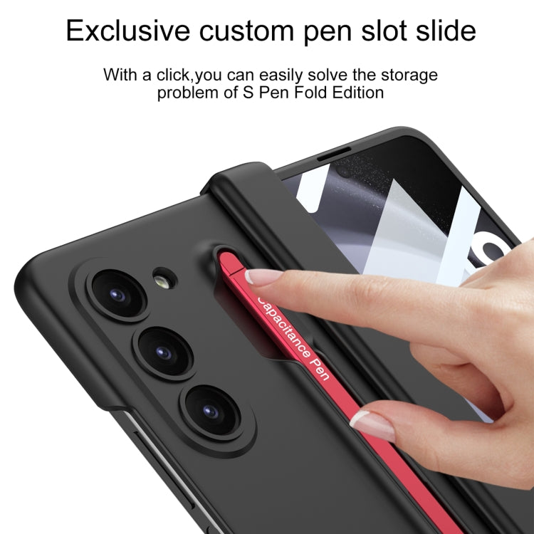 For Samsung Galaxy Z Fold5 5G GKK Integrated Fold Hinge Phone Case with Pen Slots, No Include Pen(Silver)