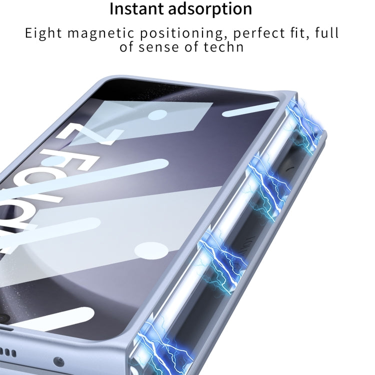 For Samsung Galaxy Z Fold5 5G GKK Integrated Fold Hinge Phone Case with Pen Slots, No Include Pen(Silver)