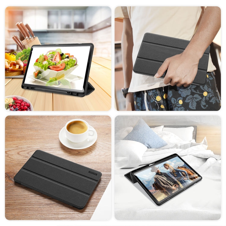 For Samsung Galaxy Tab S9 FE / S10 FE DUX DUCIS Domo Series Magnetic Flip Leather Tablet Case(Black) - Galaxy Tab S9 FE by DUX DUCIS | Online Shopping South Africa | PMC Jewellery | Buy Now Pay Later Mobicred