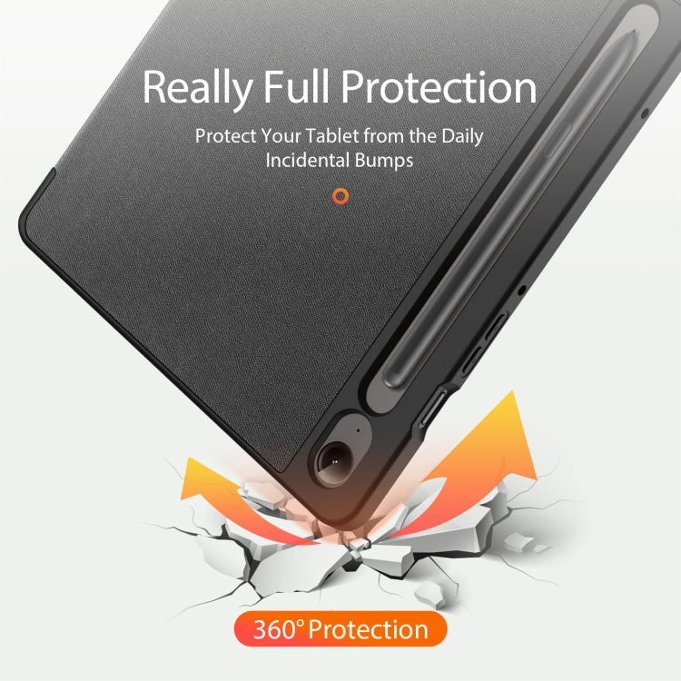 For Samsung Galaxy Tab S9 FE / S10 FE DUX DUCIS Domo Series Magnetic Flip Leather Tablet Case(Black) - Galaxy Tab S9 FE by DUX DUCIS | Online Shopping South Africa | PMC Jewellery | Buy Now Pay Later Mobicred