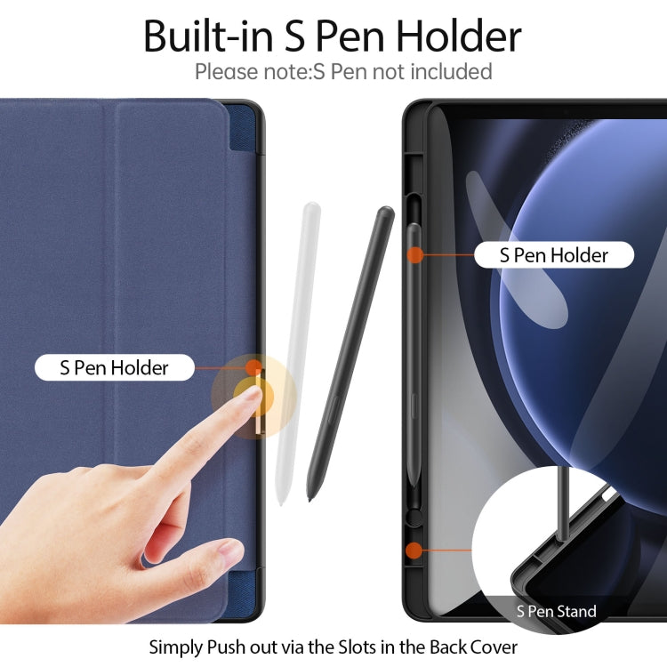 For Samsung Galaxy Tab S9 FE / S10 FE DUX DUCIS Domo Series Magnetic Flip Leather Tablet Case(Blue)
