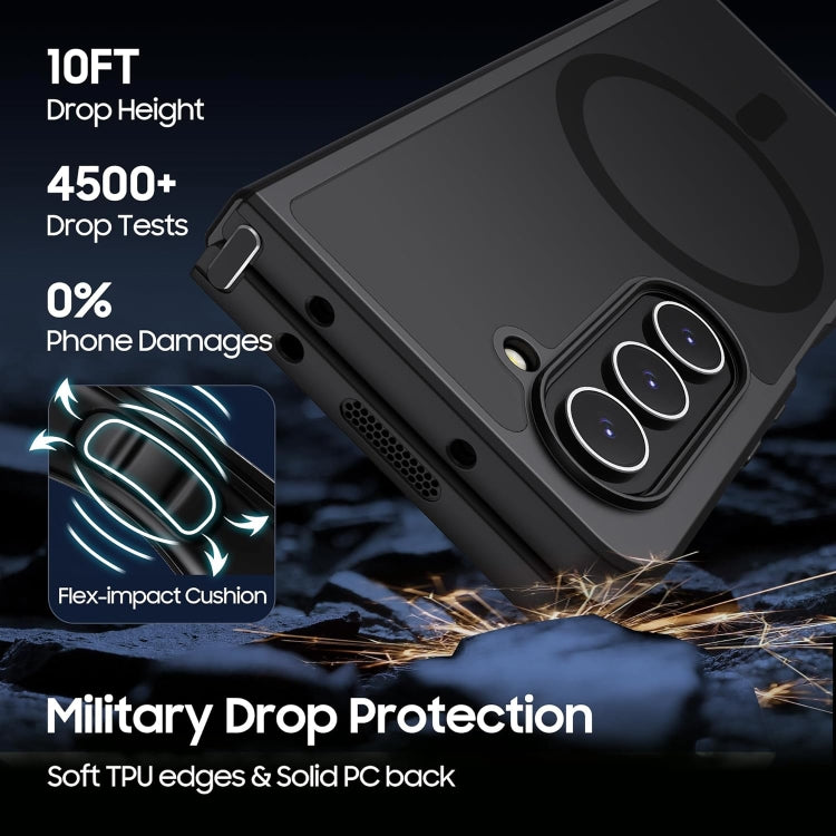 For Samsung Galaxy Z Fold4 MagSafe Ultra-thin Translucent PC+TPU Phone Case(Black)