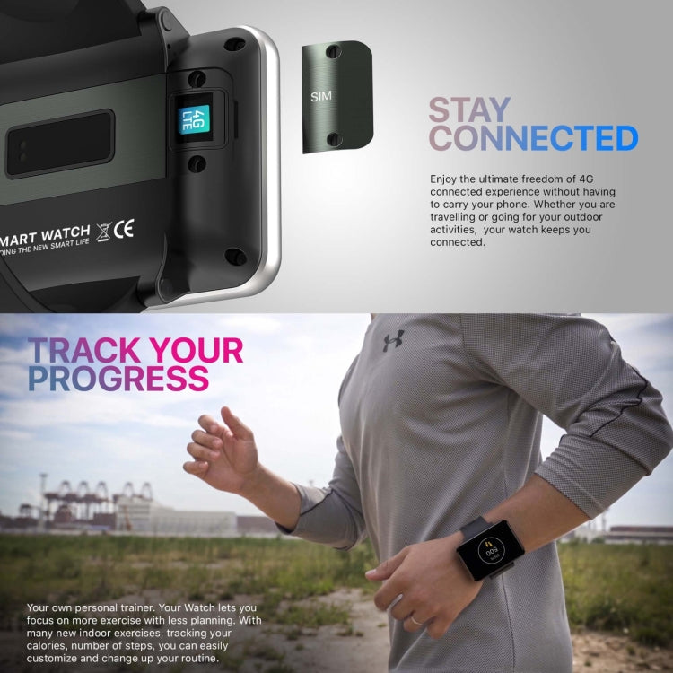 DM100 2.86 inch IPS Full Screen Smart Sport Watch, Support Independent Card Insertion / Multiple Sports Modes / Heart Rate Monitoring / Step Counting, Memory:RAM 3GB+ROM 32GB(Tarnish)