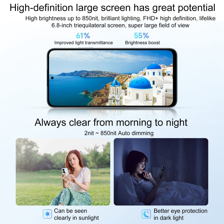 Honor Play8T, 12GB+256GB, 6.8 inch MagicOS 7.2 Dimensity 6080 Octa Core up to 2.4GHz, Network: 5G, OTG, Not Support Google Play(Silver)