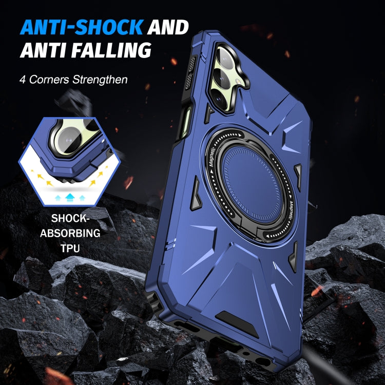 For Samsung Galaxy A24 4G/A25 5G MagSafe Magnetic Shockproof Phone Case with Ring Holder(Navy Blue) - Galaxy Phone Cases by PMC TechLife | Online Shopping South Africa | PMC TechLife