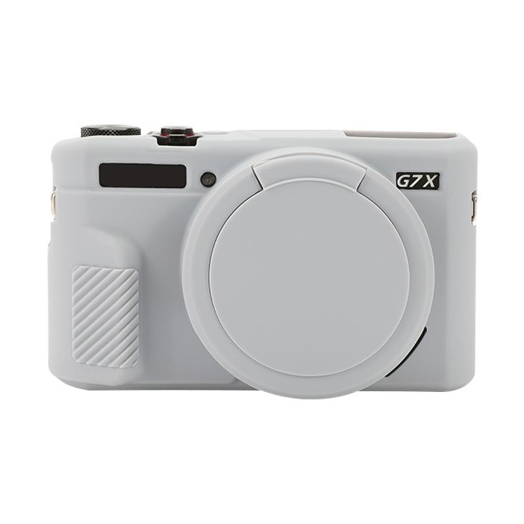 For Canon PowerShot G7 X Mark II / G7X2 Soft Silicone Protective Case with Lens Cover(Grey) - Protective Case by PMC Jewellery | Online Shopping South Africa | PMC Jewellery | Buy Now Pay Later Mobicred