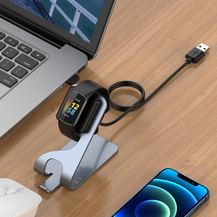 For Fitbit Charge 6 / Luxe Portable Magnetic Metal Charger Holder(Grey) - Charger by PMC TechLife | Online Shopping South Africa | PMC TechLife