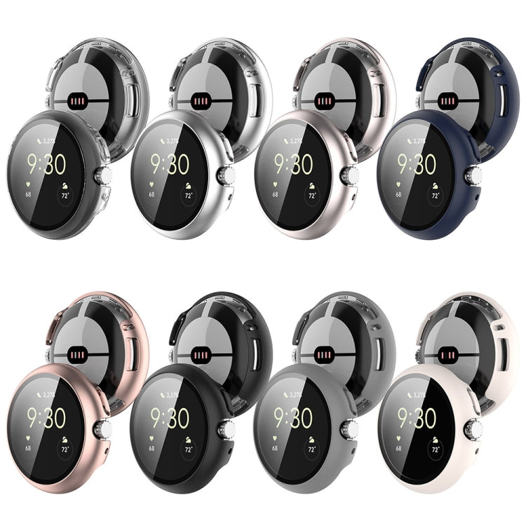 For Google Pixel Watch 2 PC + Tempered Film Integrated Watch Protective Case(Starlight Color) - Watch Cases by PMC TechLife | Online Shopping South Africa | PMC TechLife