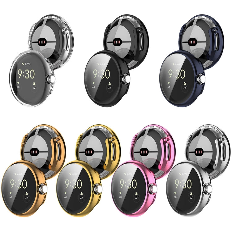 For Google Pixel Watch 2 Full Coverage TPU Electroplated Watch Protective Case(Black) - Watch Cases by PMC TechLife | Online Shopping South Africa | PMC TechLife