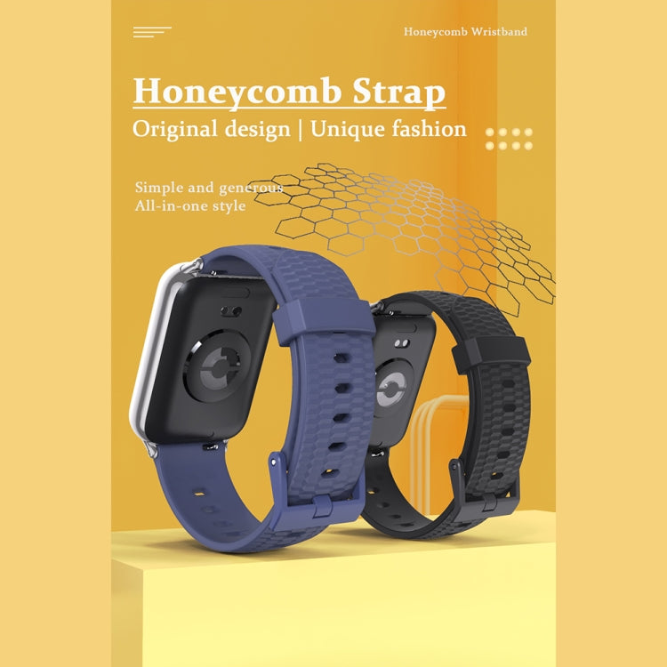 For Xiaomi Mi Band 8 Pro Mijobs Honeycomb Texture Silicone Watch Band(Midnight Blue Black)