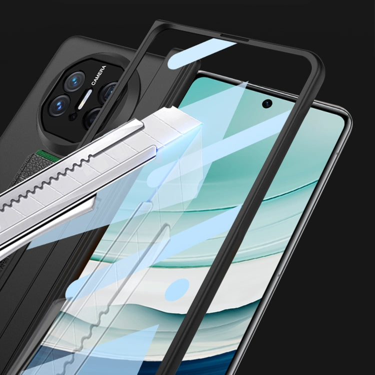 For Huawei Mate X5 GKK Wristband Integrated HD Film Magnetic Hinge Phone Case(Carbon Fiber)