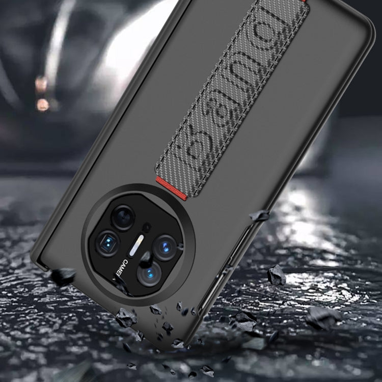 For Huawei Mate X5 GKK Wristband Integrated HD Film Magnetic Hinge Phone Case(Carbon Fiber) - Huawei Cases by GKK | Online Shopping South Africa | PMC TechLife | Buy Now Pay Later Mobicred
