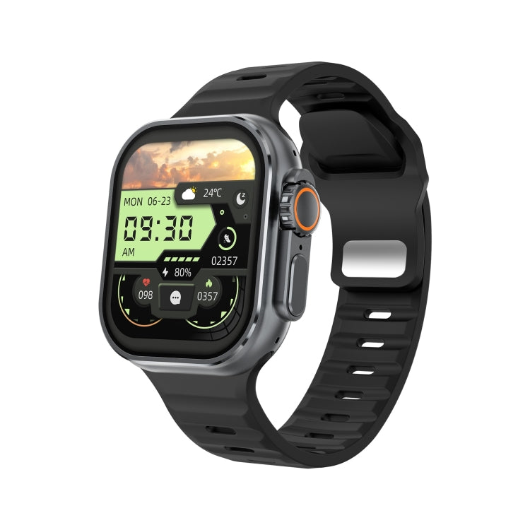 iW9 Ultra 2.04 inch Screen Smart Call Watch, BT Call / Heart Rate / Blood Pressure / Blood Oxygen(Tarnish Black) - free shipping - PMC Jewellery - Order now!