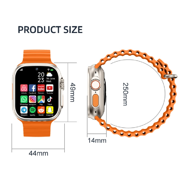 GS37 1.95 inch Screen Smart Phone Watch, 1GB+16GB, Android 9.0, Spreadtrum SL8541E, Network: 4G, Single Nano SIM, Front & Rear Camera(Orange Gold) - free shipping - PMC TechLife - Order now!