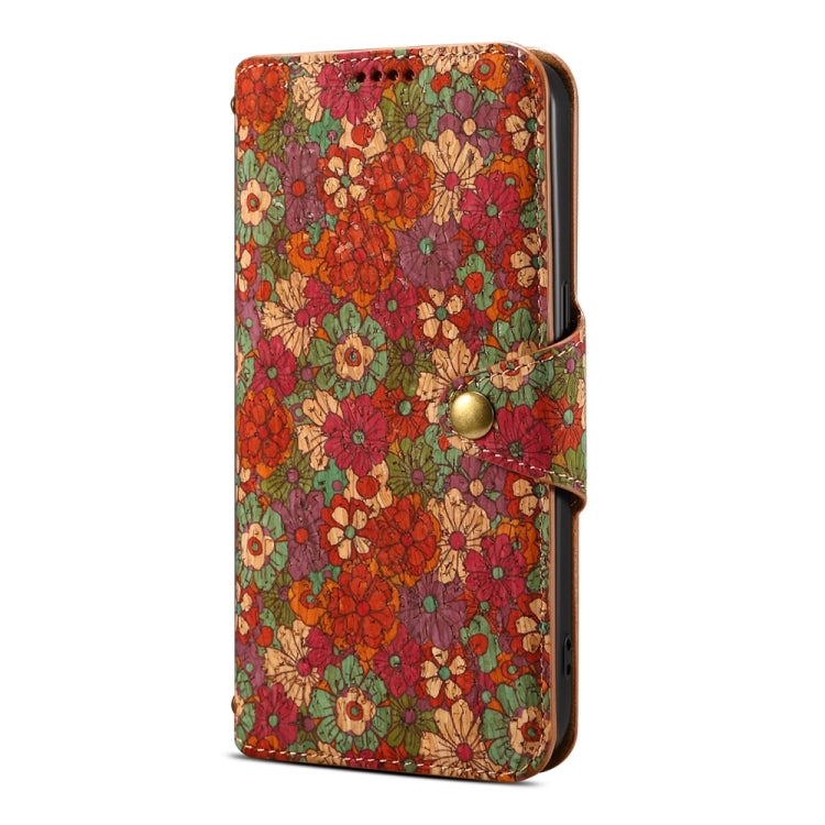 For Samsung Galaxy S23 FE Denior Flower Language Series Cork Fabric Oil Edge Leather Phone Case(Summer)
