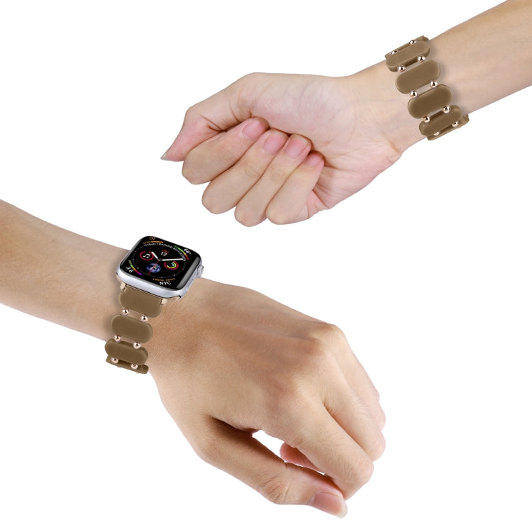 For Apple Watch SE 40mm Stretch Resin Watch Band(Cold Brown)