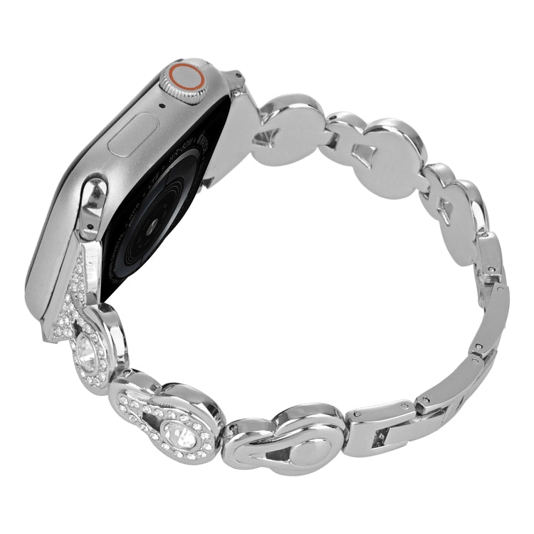 For Apple Watch Series 2 38mm Gourd Diamond Metal Watch Band(Silver)