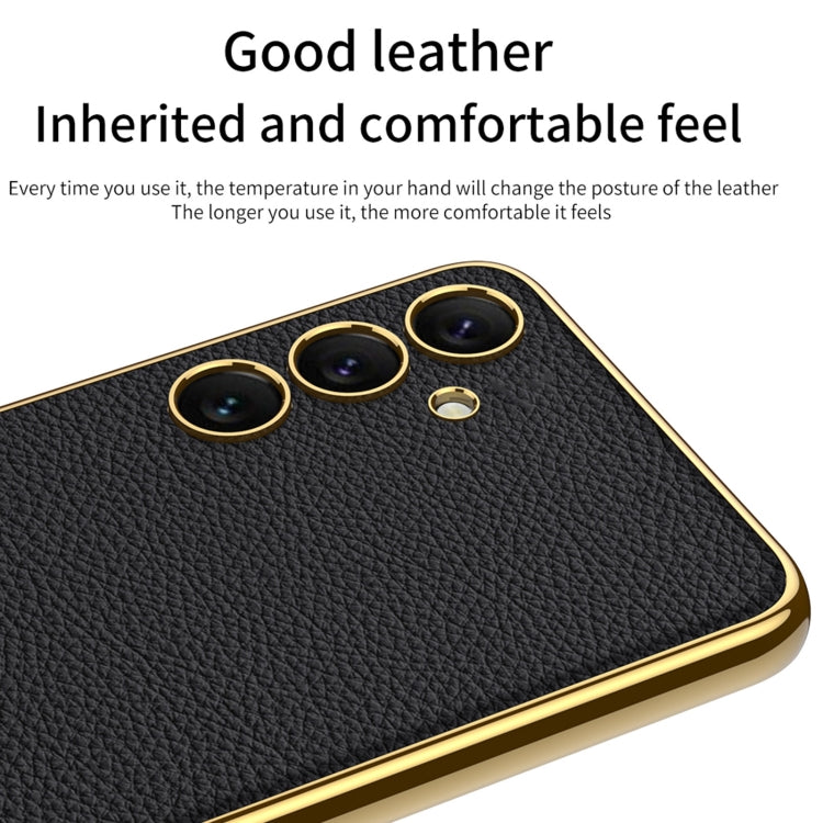 For Samsung Galaxy S24+ 5G GKK Plating TPU + Leather Full Coverage Phone Case(Pink)