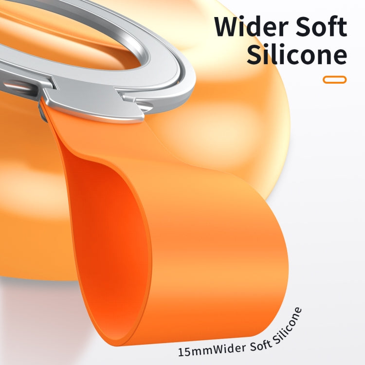 MagSafe Magnetic Pivot Stand Phone Ring Holder(Silver + Orange) - free shipping - PMC Jewellery - Order now!